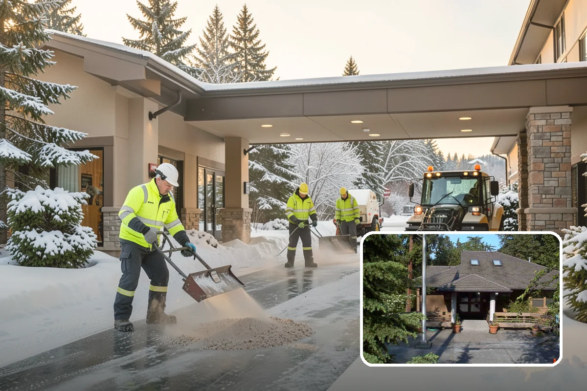 Pre-Storm Treatment in Yarrow Point, King County, WA - Prevents snow and ice from bonding to pavement