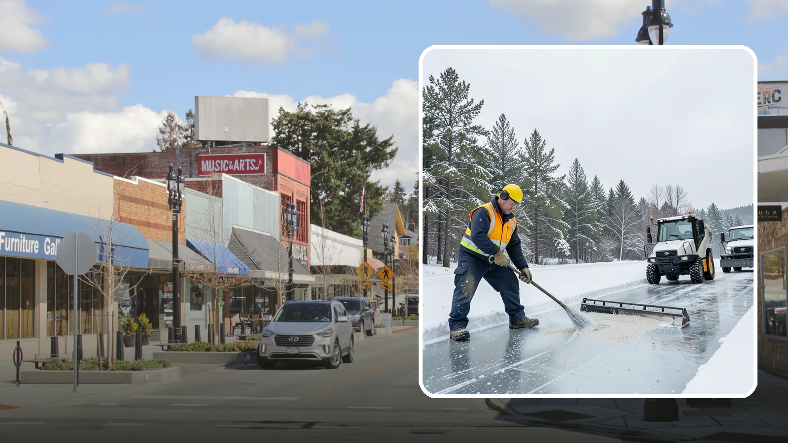 Pretreatment Services in Bothell, King County, WA - Pretreatment services lay down deicer before a freeze so ice never gets a chance to bond to your pavement.