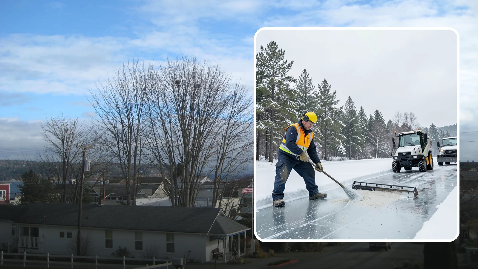 Pretreatment Services in Langley, Island County, WA - Pretreatment services lay down deicer before a freeze so ice never gets a chance to bond to your pavement.