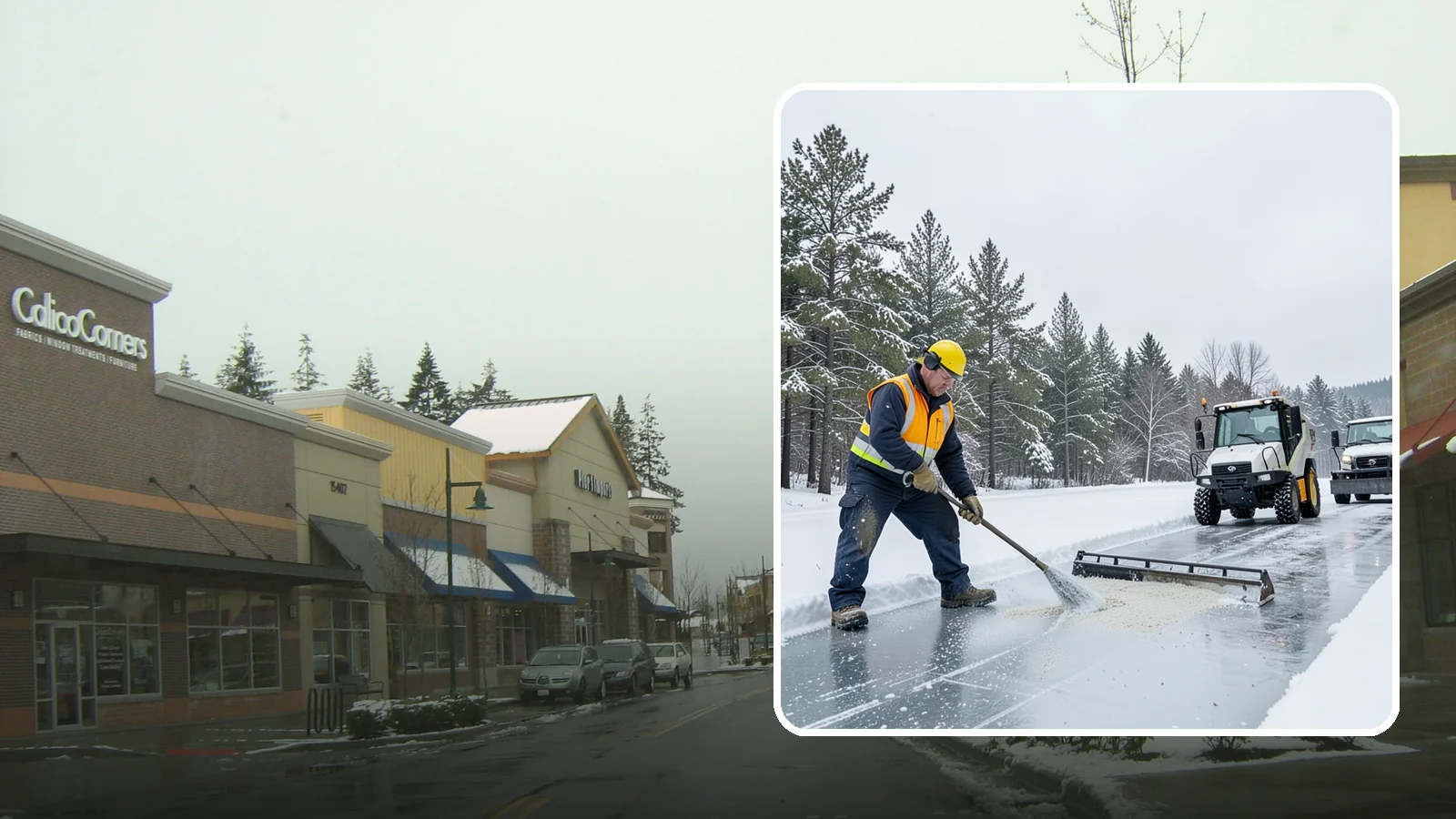 Pretreatment Services in Mill Creek, Snohomish County, WA - Pretreatment services lay down deicer before a freeze so ice never gets a chance to bond to your pavement.