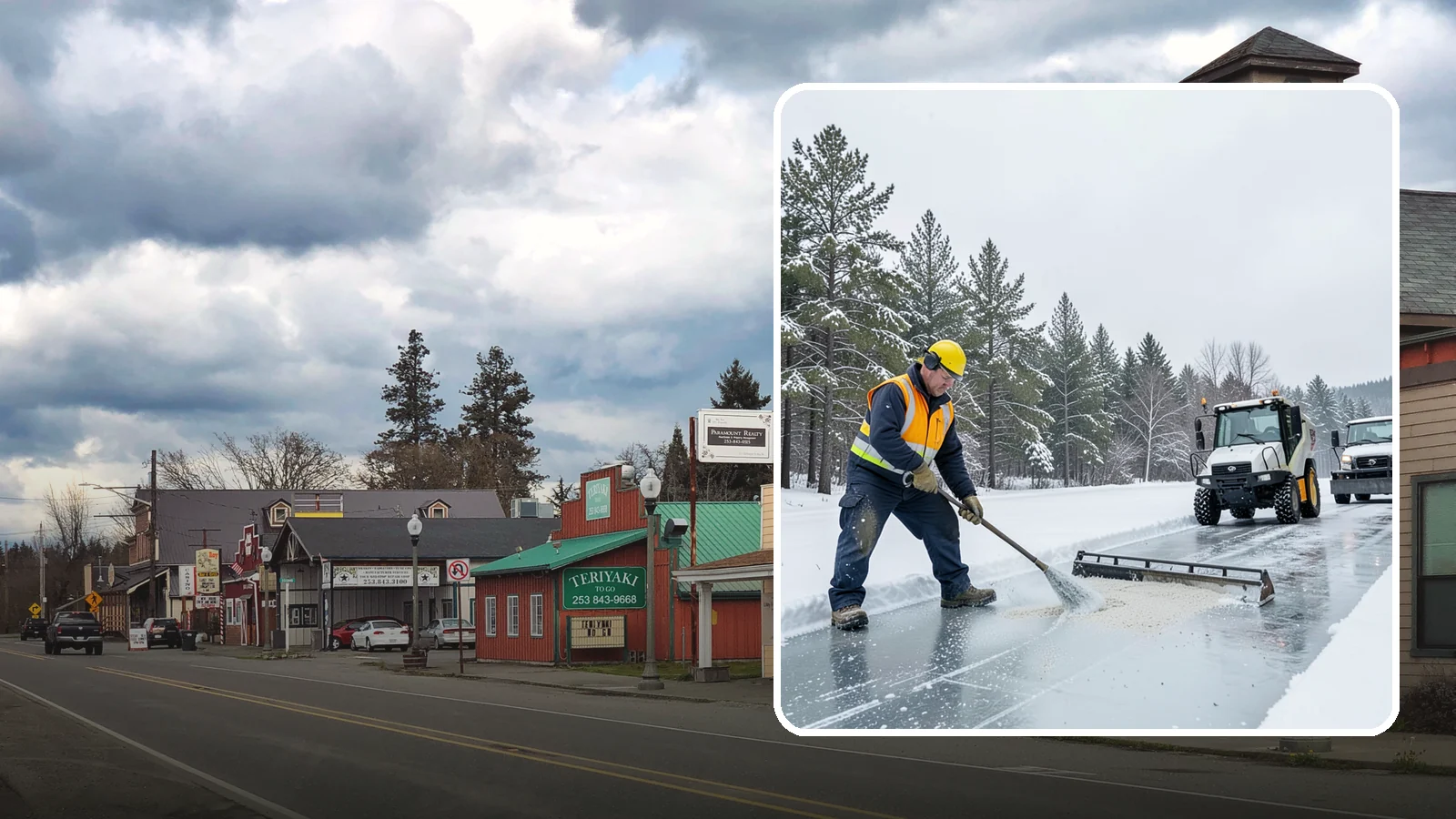Pretreatment Services in Roy, Pierce County, WA - Pretreatment services lay down deicer before a freeze so ice never gets a chance to bond to your pavement.
