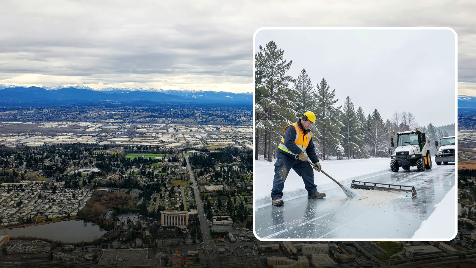 Pretreatment Services in SeaTac, King County, WA - Pretreatment services lay down deicer before a freeze so ice never gets a chance to bond to your pavement.