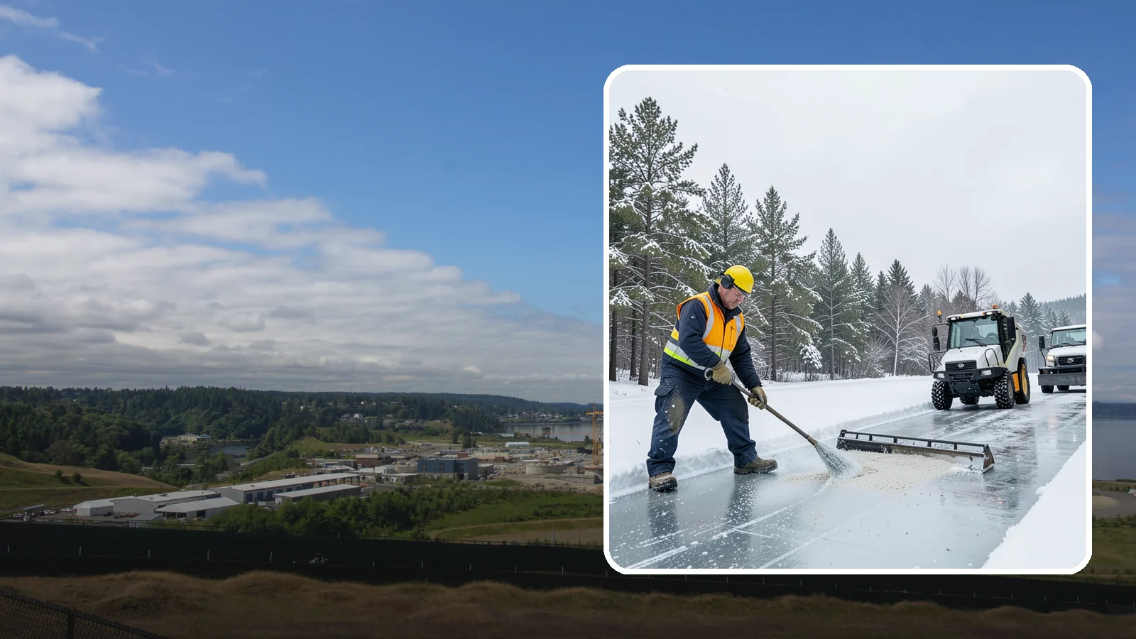 Pretreatment Services in University Place, Pierce County, WA - Pretreatment services lay down deicer before a freeze so ice never gets a chance to bond to your pavement.