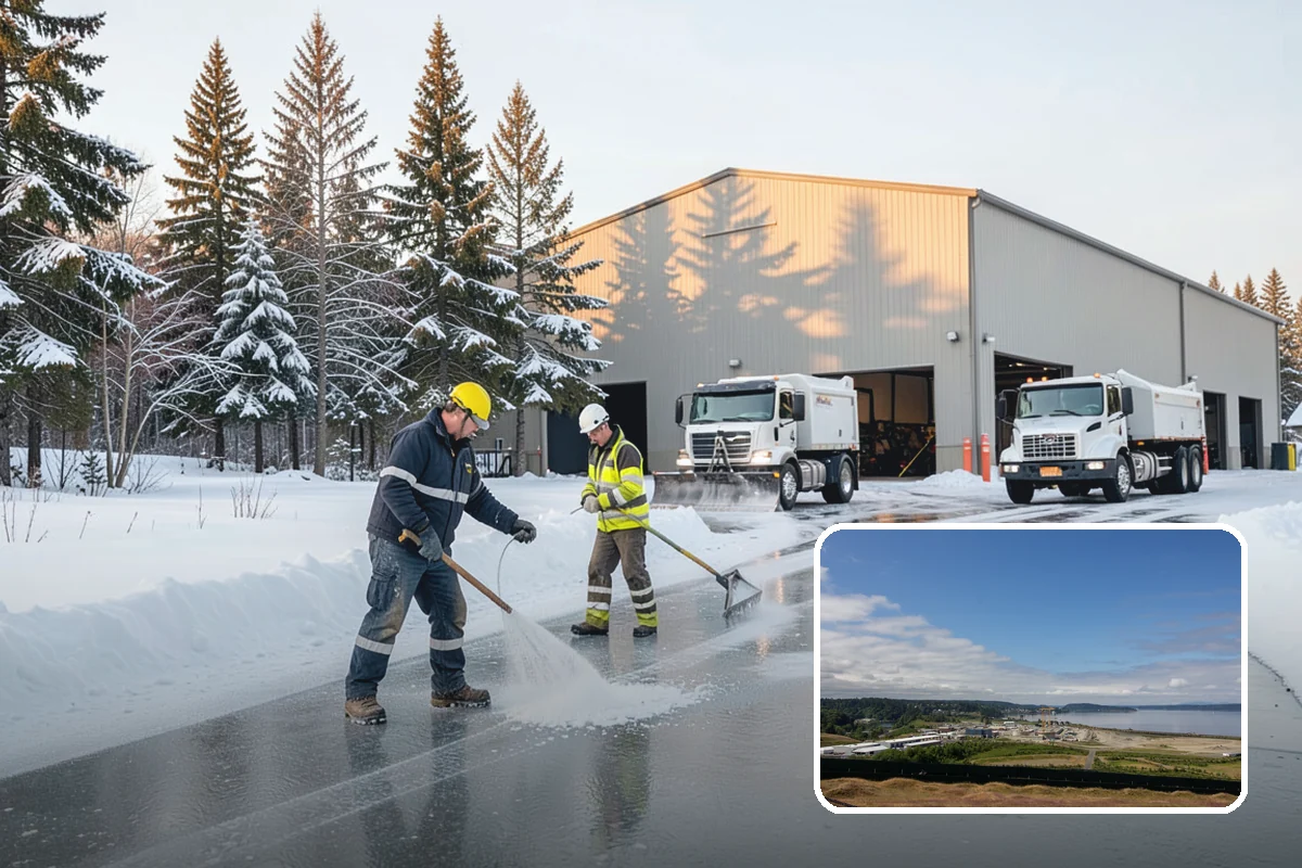 Pretreatment Services in University Place, Pierce County, WA - Stops ice from bonding to pavement in the first place
