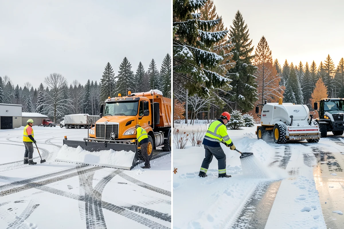 Private Road Snow Removal in Arlington, Snohomish County, WA - Stake the road edges to guide plowing on the running surface
