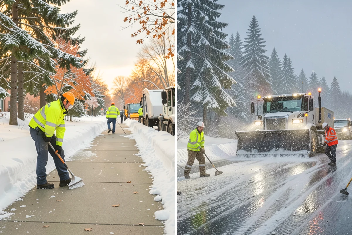 Private Road Snow Removal in Bellevue, King County, WA - Stake the road edges to guide plowing on the running surface