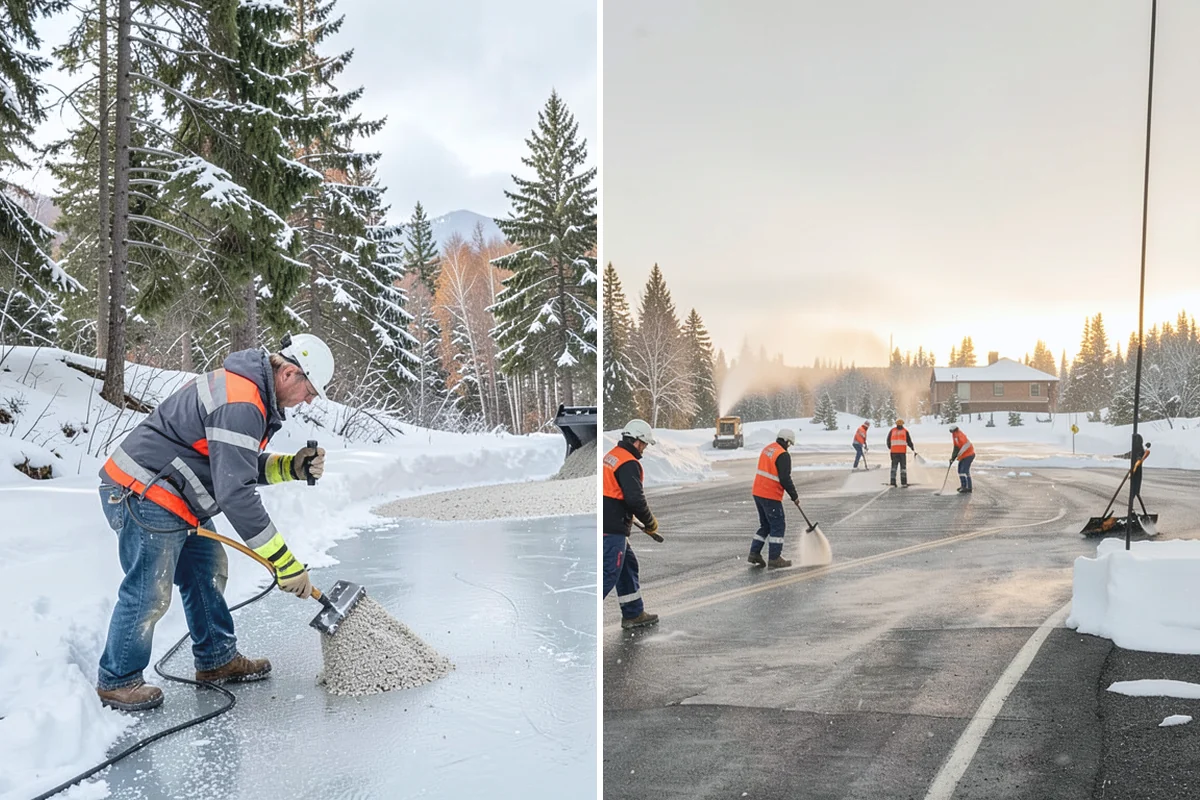 Private Road Snow Removal in Bonney Lake, Pierce County, WA - Stake the road edges to guide plowing on the running surface