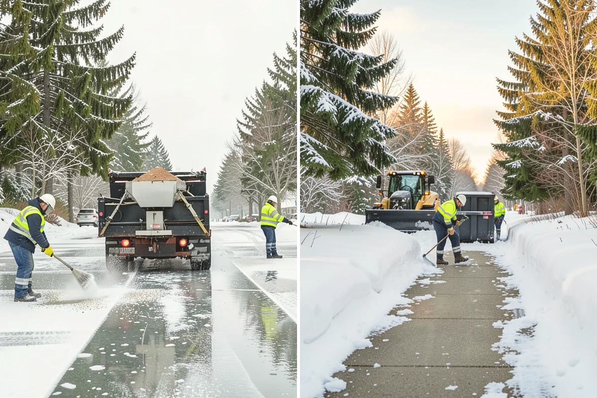 Private Road Snow Removal in Bothell, King County, WA - Stake the road edges to guide plowing on the running surface