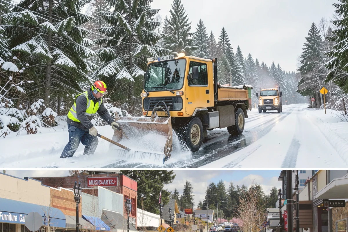 Private Road Snow Removal in Bothell, King County, WA - Set up a private-road contract before December, since foothill roads can hold snow long after Seattle streets are bare.
