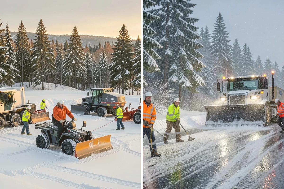 Private Road Snow Removal in Brier, Snohomish County, WA - Stake the road edges to guide plowing on the running surface