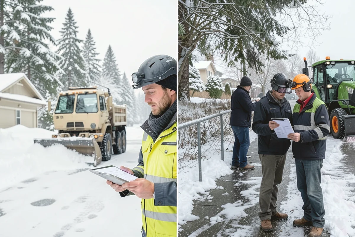 Private Road Snow Removal in Burien, King County, WA - Stake the road edges to guide plowing on the running surface
