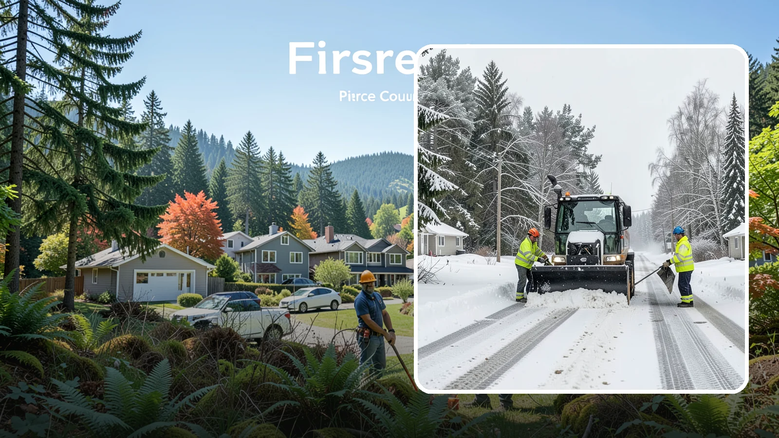 Private Road Snow Removal in Fircrest, Pierce County, WA - Plowing of private roads and shared lanes that no public agency maintains, keeping rural and gated access open.