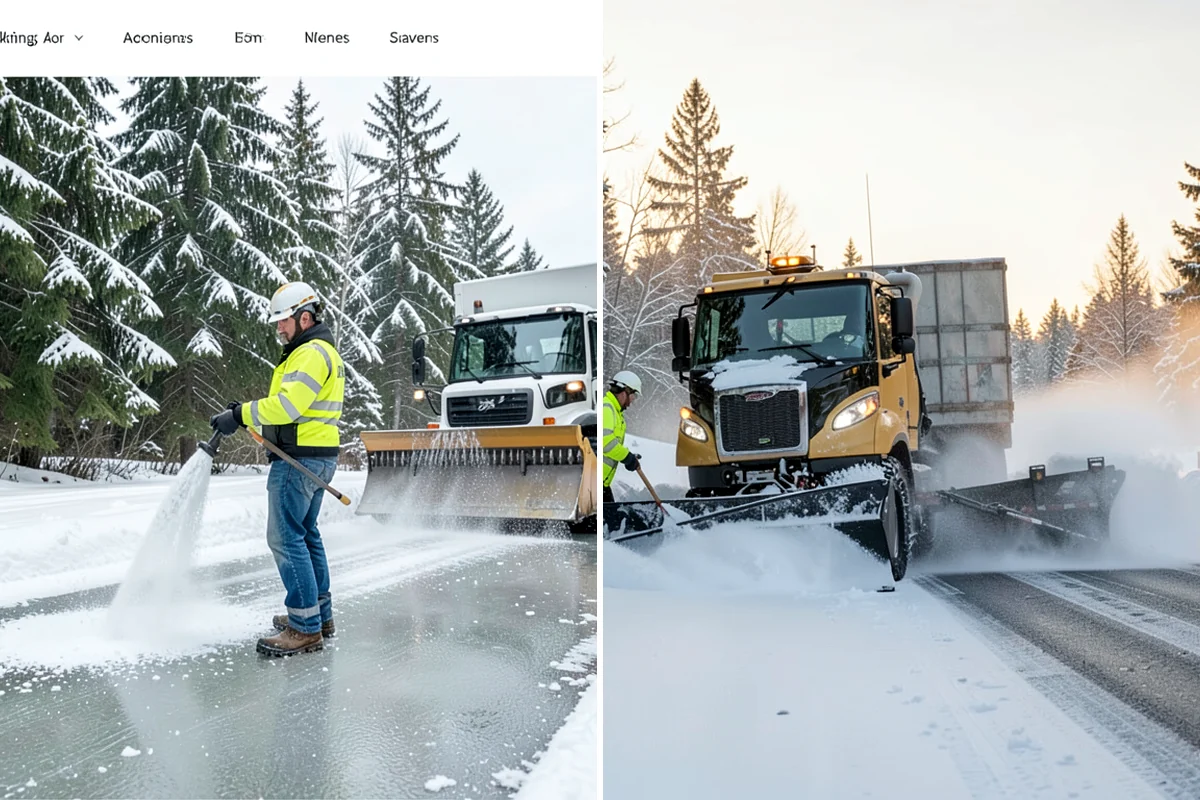 Private Road Snow Removal in Hunts Point, King County, WA - Stake the road edges to guide plowing on the running surface