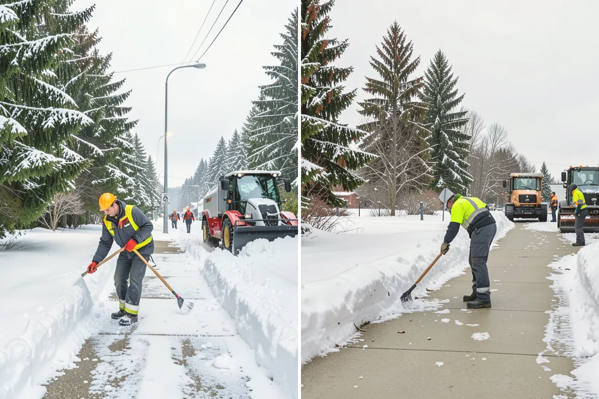 Private Road Snow Removal in Kent, King County, WA - Stake the road edges to guide plowing on the running surface