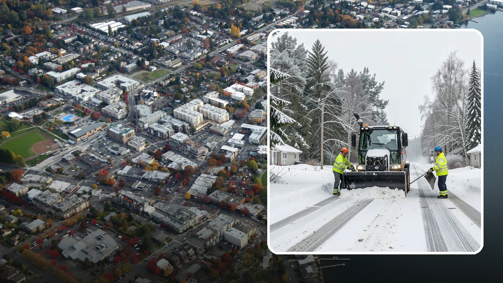 Private Road Snow Removal in Kirkland, King County, WA - Plowing of private roads and shared lanes that no public agency maintains, keeping rural and gated access open.