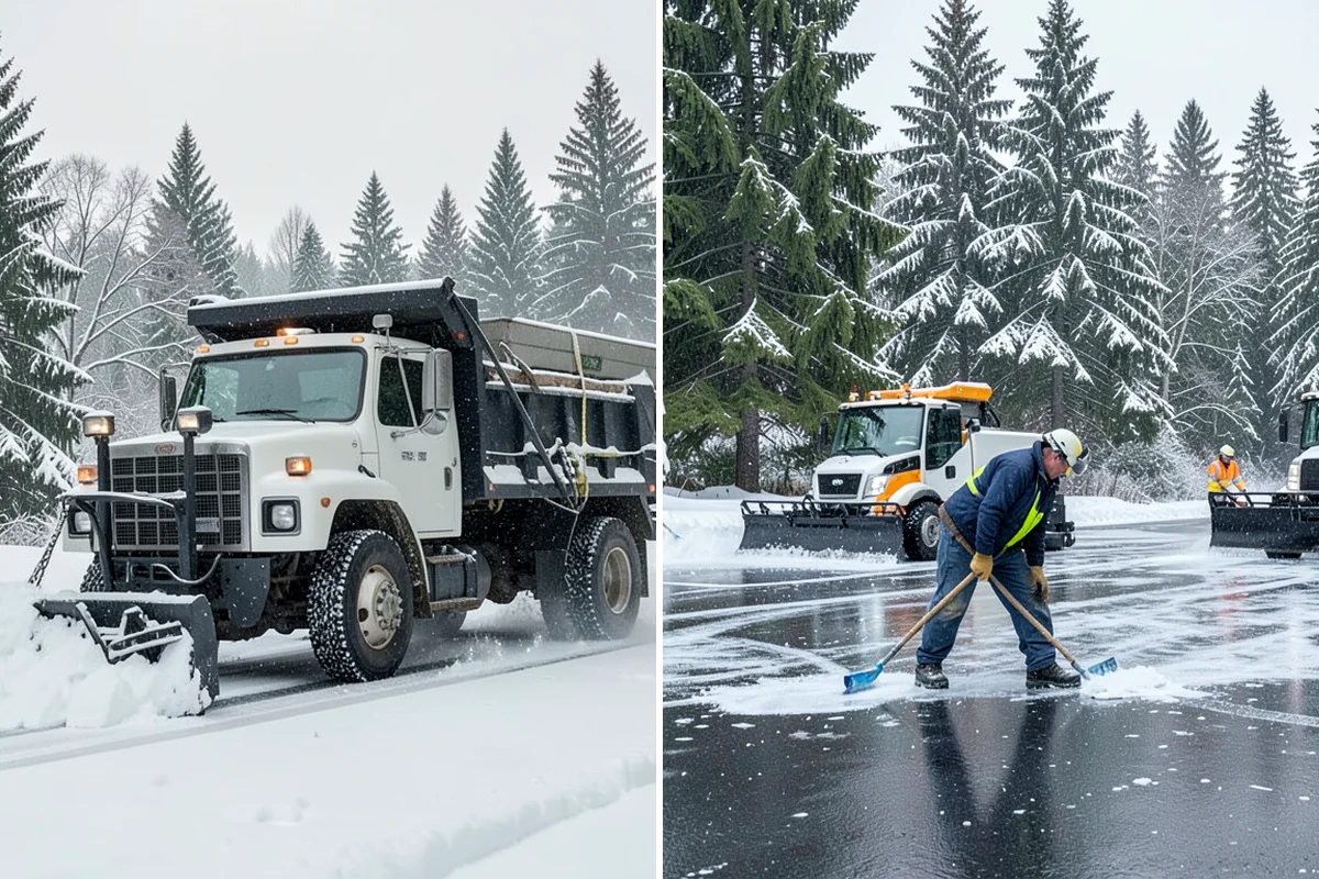 Private Road Snow Removal in Lake Forest Park, King County, WA - Stake the road edges to guide plowing on the running surface