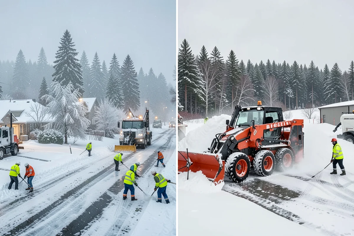Private Road Snow Removal in Maple Valley, King County, WA - Stake the road edges to guide plowing on the running surface