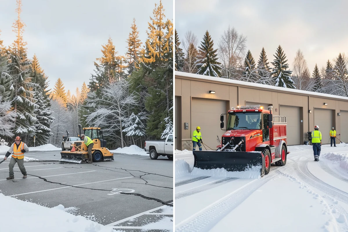 Private Road Snow Removal in Marysville, Snohomish County, WA - Stake the road edges to guide plowing on the running surface