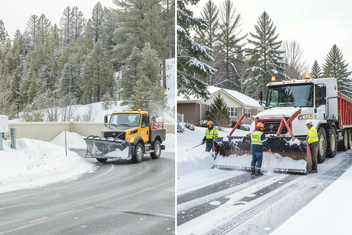Private Road Snow Removal in Mercer Island, King County, WA - Stake the road edges to guide plowing on the running surface