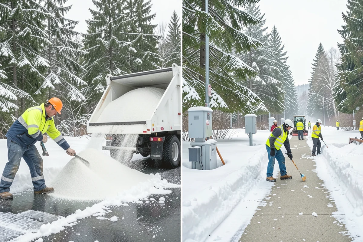 Private Road Snow Removal in Mill Creek, Snohomish County, WA - Stake the road edges to guide plowing on the running surface