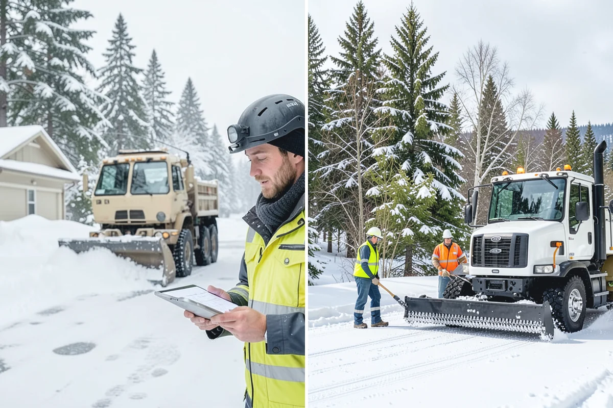 Private Road Snow Removal in Renton, King County, WA - Stake the road edges to guide plowing on the running surface