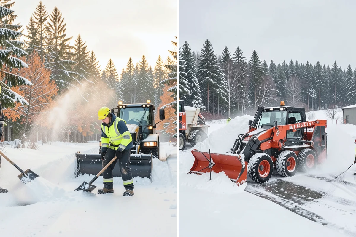 Private Road Snow Removal in South Prairie, Pierce County, WA - Stake the road edges to guide plowing on the running surface