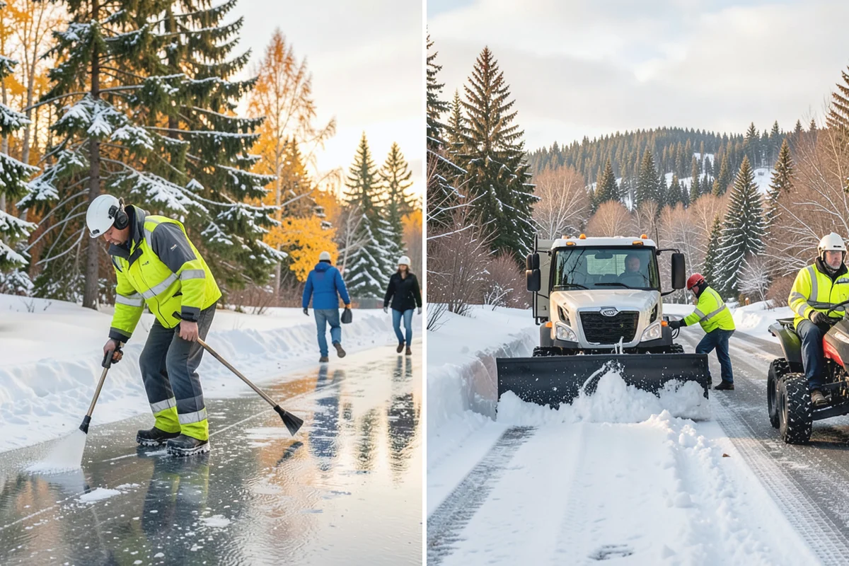 Private Road Snow Removal in Wilkeson, Pierce County, WA - Stake the road edges to guide plowing on the running surface