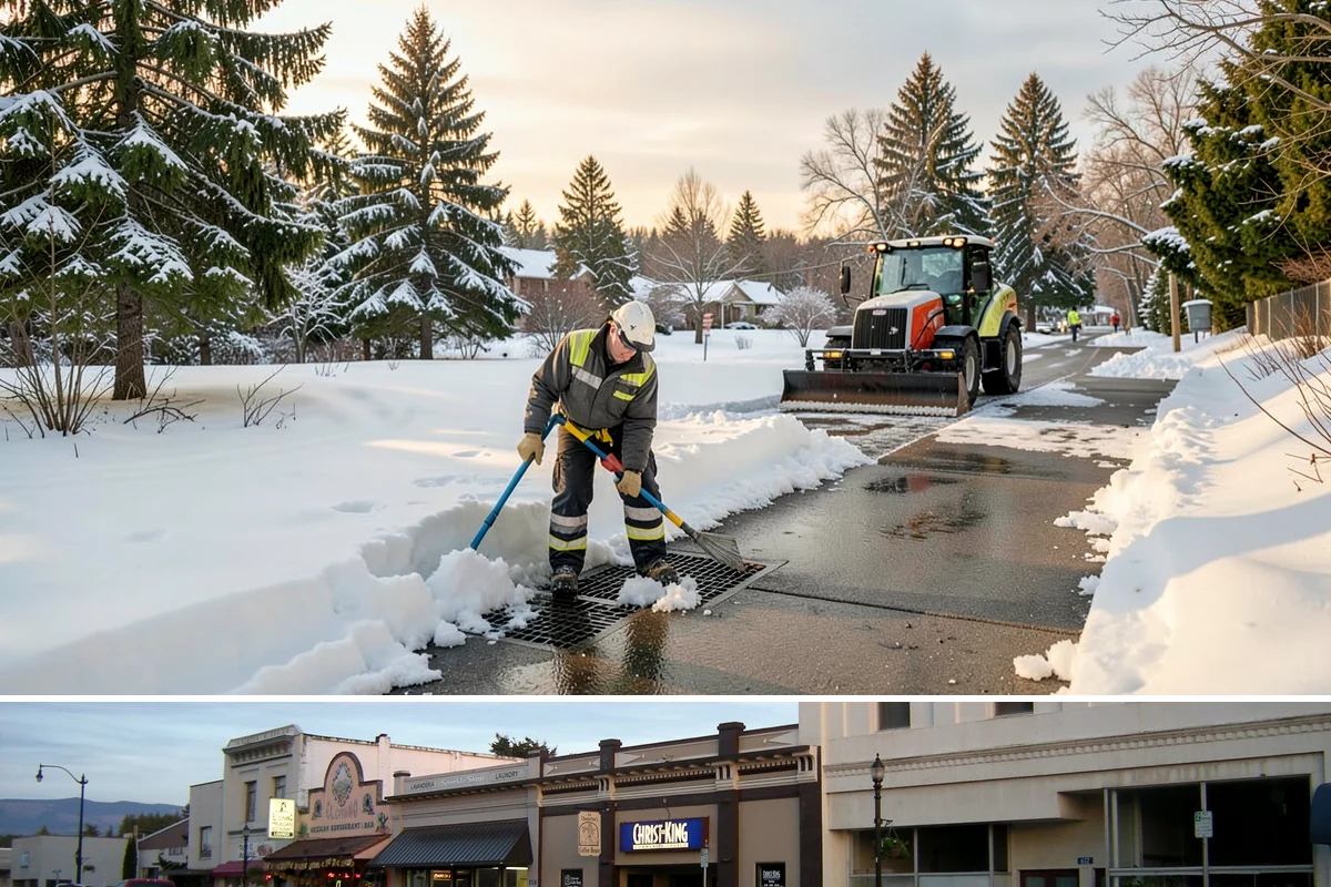 Property Management Deicing in Burlington, Skagit County, WA - Coverage spans the winter across every managed site, with coordinated portfolio-wide readiness during each lowland freezing-rain...