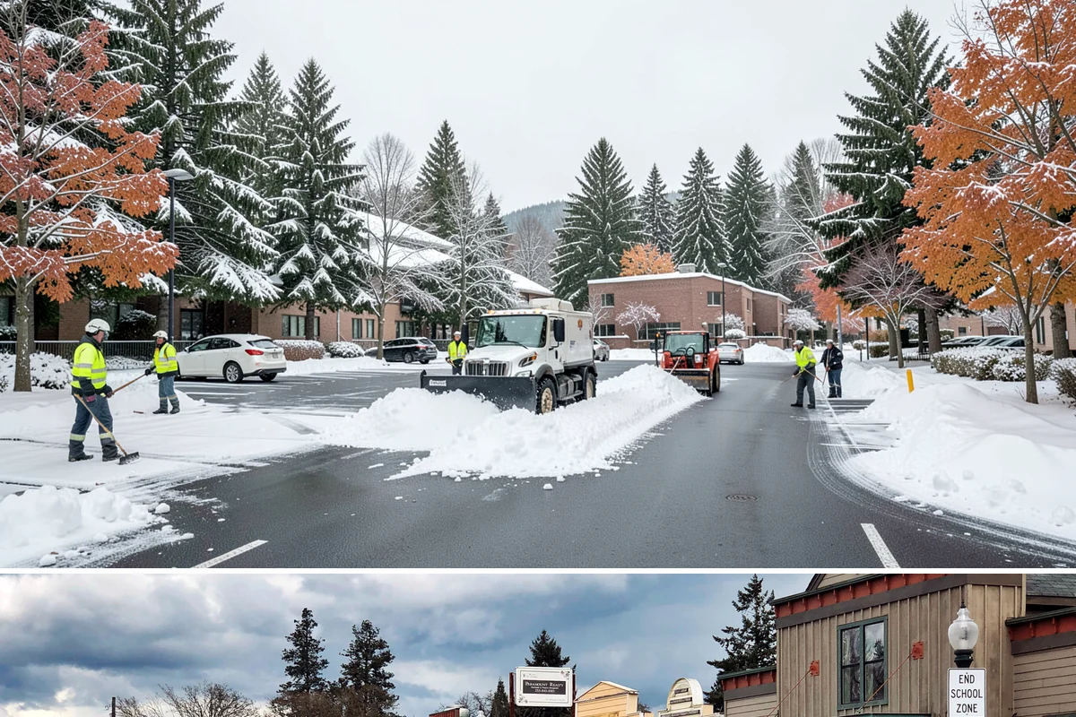 Property Management Deicing in Roy, Pierce County, WA - Coverage spans the winter across every managed site, with coordinated portfolio-wide readiness during each lowland freezing-rain...