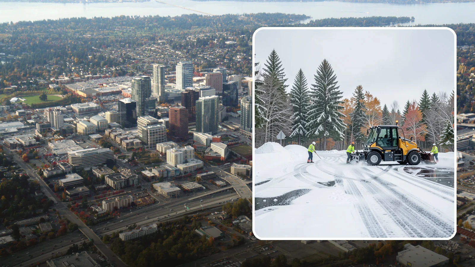 Property Management Parking Lot Snow Removal in Bellevue, King County, WA - We clear parking lots across a management portfolio under one Western Washington contract that keeps every property covered.