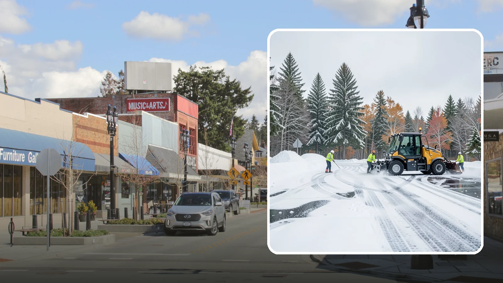 Property Management Parking Lot Snow Removal in Bothell, King County, WA - We clear parking lots across a management portfolio under one Western Washington contract that keeps every property covered.