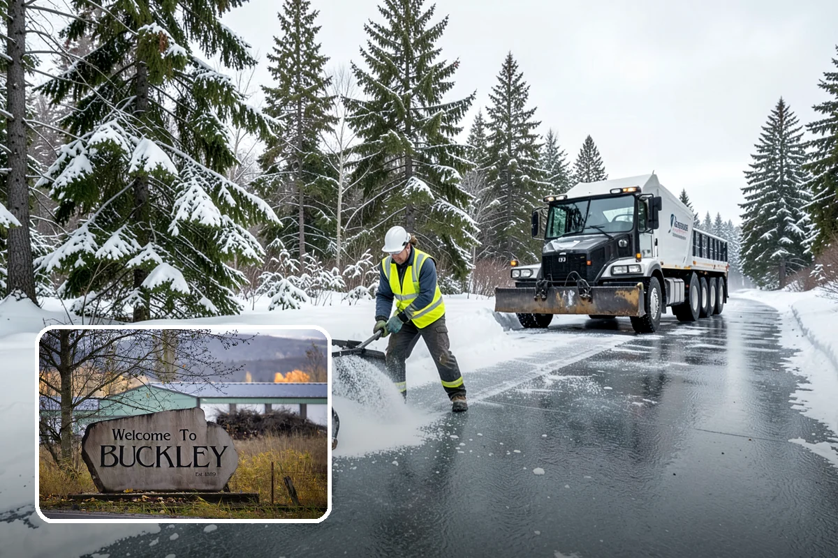 Property Management Parking Lot Snow Removal in Buckley, Pierce County, WA - One contract and contact covers the entire property portfolio