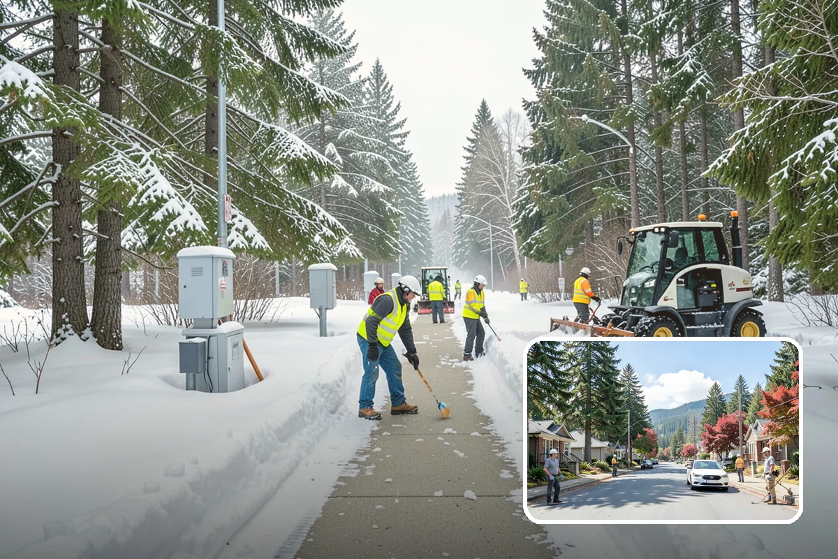 Property Management Parking Lot Snow Removal in Hunts Point, King County, WA - One contract and contact covers the entire property portfolio