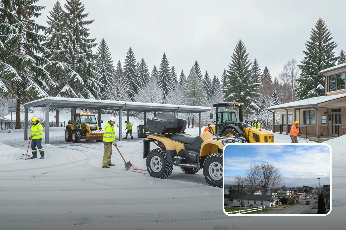 Property Management Parking Lot Snow Removal in Langley, Island County, WA - One contract and contact covers the entire property portfolio