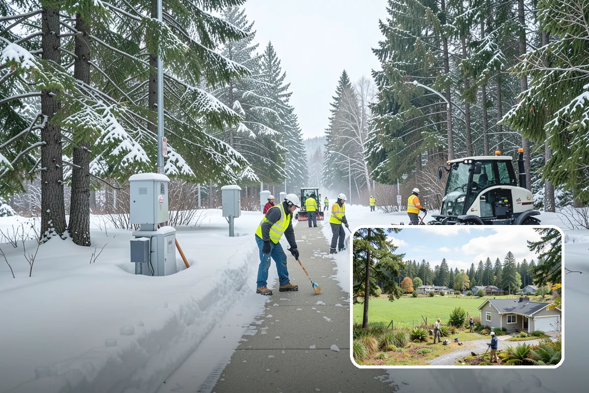 Property Management Parking Lot Snow Removal in Lyman, Skagit County, WA - One contract and contact covers the entire property portfolio
