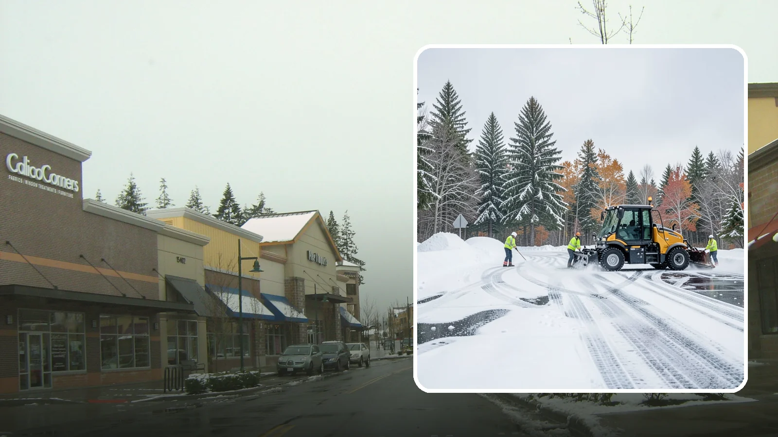 Property Management Parking Lot Snow Removal in Mill Creek, Snohomish County, WA - We clear parking lots across a management portfolio under one Western Washington contract that keeps every property covered.