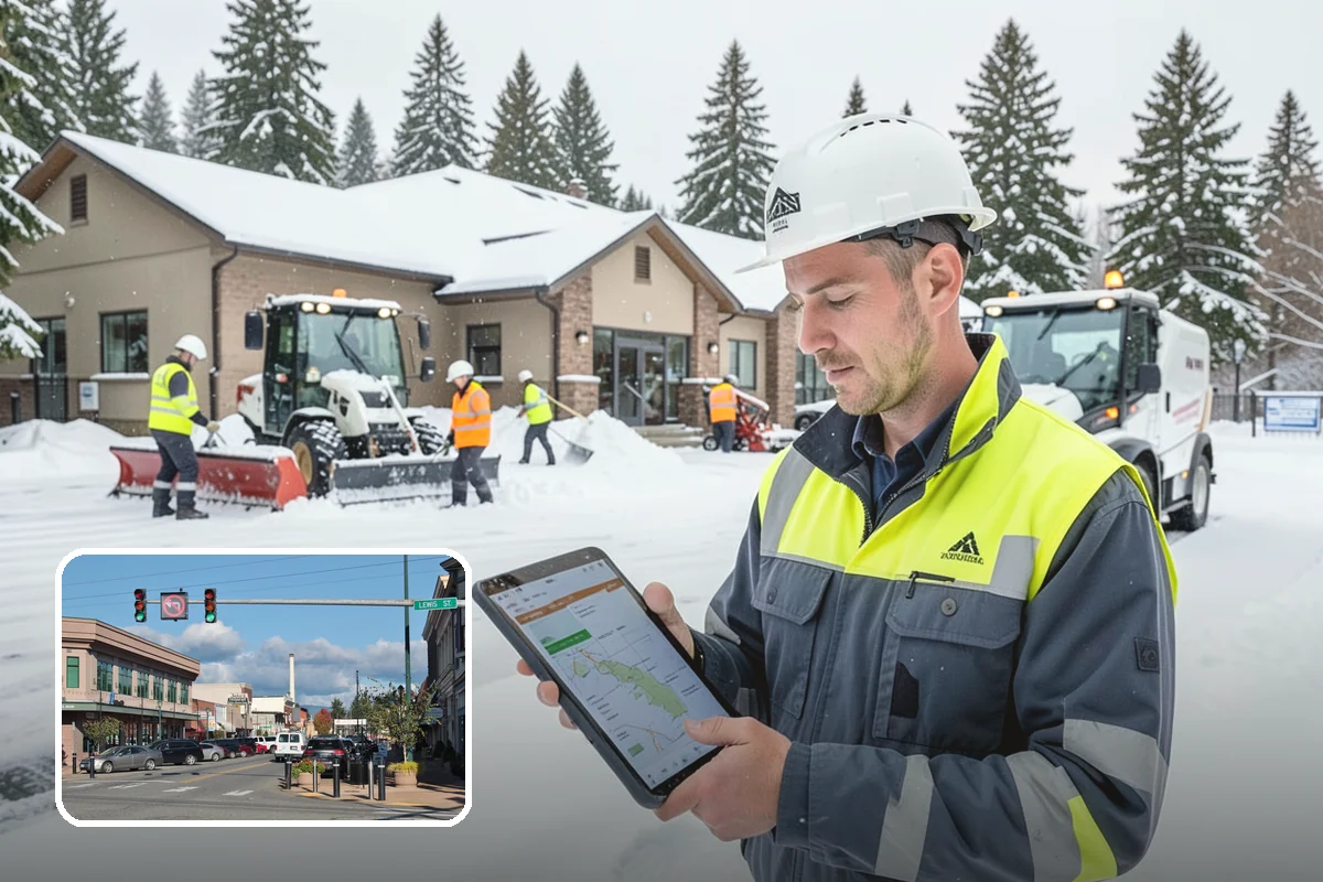 Property Management Parking Lot Snow Removal in Monroe, Snohomish County, WA - One contract and contact covers the entire property portfolio