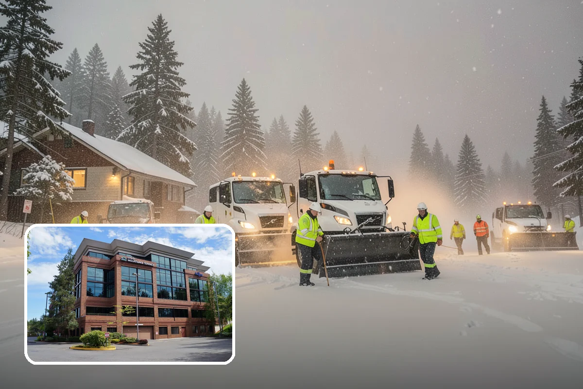Property Management Parking Lot Snow Removal in Mountlake Terrace, Snohomish County, WA - One contract and contact covers the entire property portfolio