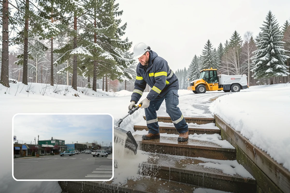 Property Management Parking Lot Snow Removal in Stanwood, Snohomish County, WA - One contract and contact covers the entire property portfolio
