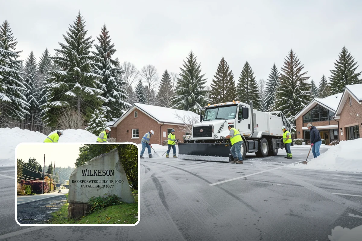 Property Management Parking Lot Snow Removal in Wilkeson, Pierce County, WA - One contract and contact covers the entire property portfolio