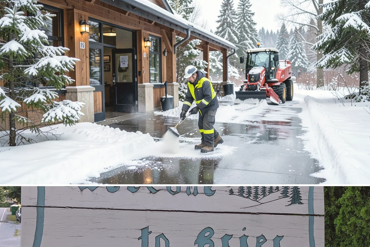Property Management Sidewalk Clearing in Brier, Snohomish County, WA - Property management demand spans late November through February, when portfolio-wide freeze-thaw keeps every managed walk in play.