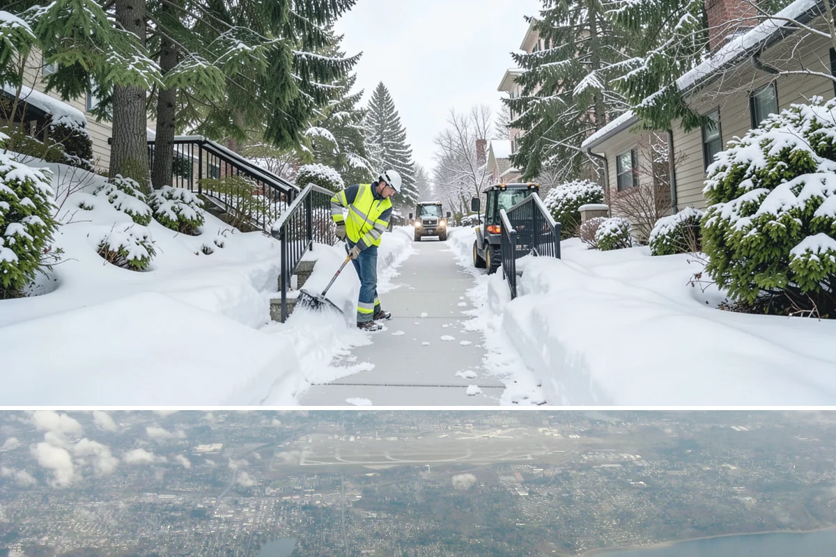 Property Management Sidewalk Clearing in Burien, King County, WA - Property management demand spans late November through February, when portfolio-wide freeze-thaw keeps every managed walk in play.