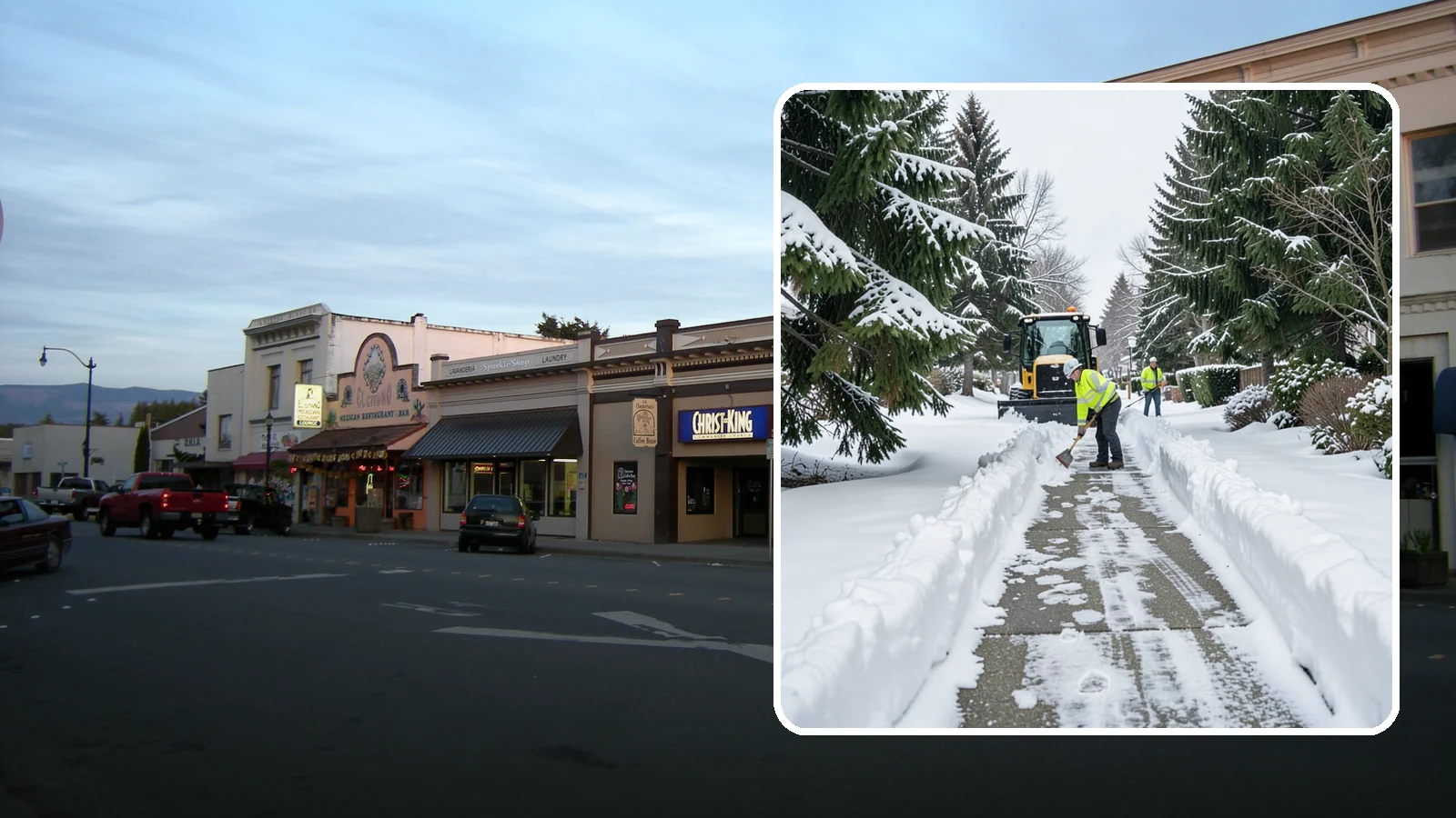 Property Management Sidewalk Clearing in Burlington, Skagit County, WA - Portfolio-wide sidewalk clearing for Western Washington property managers, delivering consistent walk service and documentation...