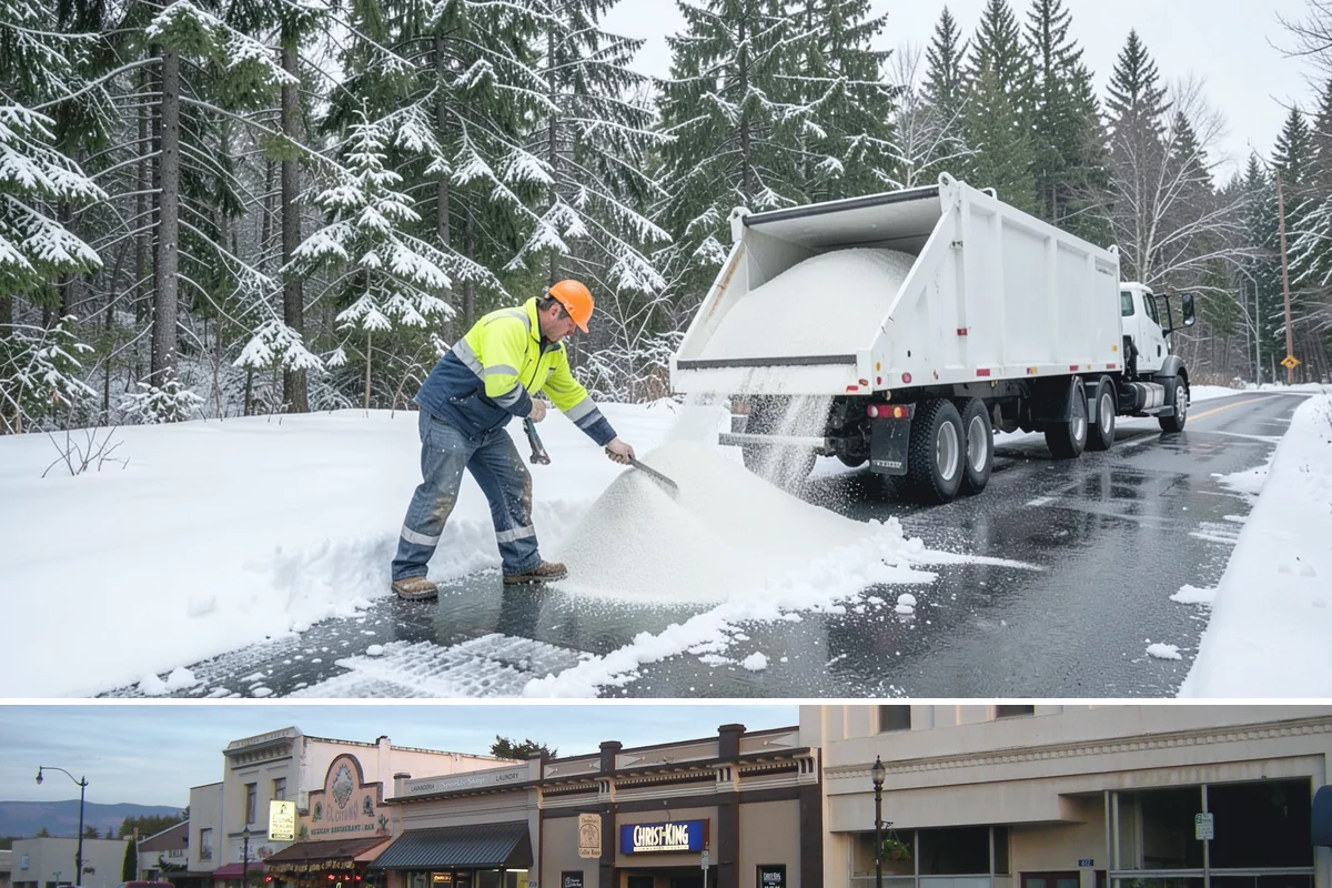 Property Management Sidewalk Clearing in Burlington, Skagit County, WA - Property management demand spans late November through February, when portfolio-wide freeze-thaw keeps every managed walk in play.