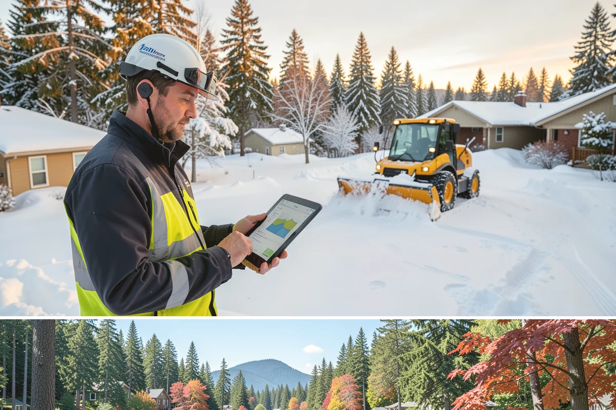 Property Management Sidewalk Clearing in Covington, King County, WA - Property management demand spans late November through February, when portfolio-wide freeze-thaw keeps every managed walk in play.
