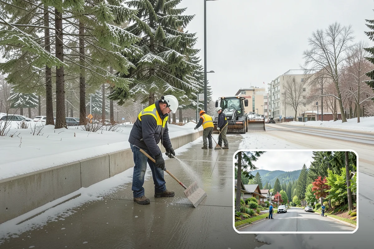 Property Management Sidewalk Clearing in Darrington, Snohomish County, WA - Consistent sidewalk standards across your entire portfolio