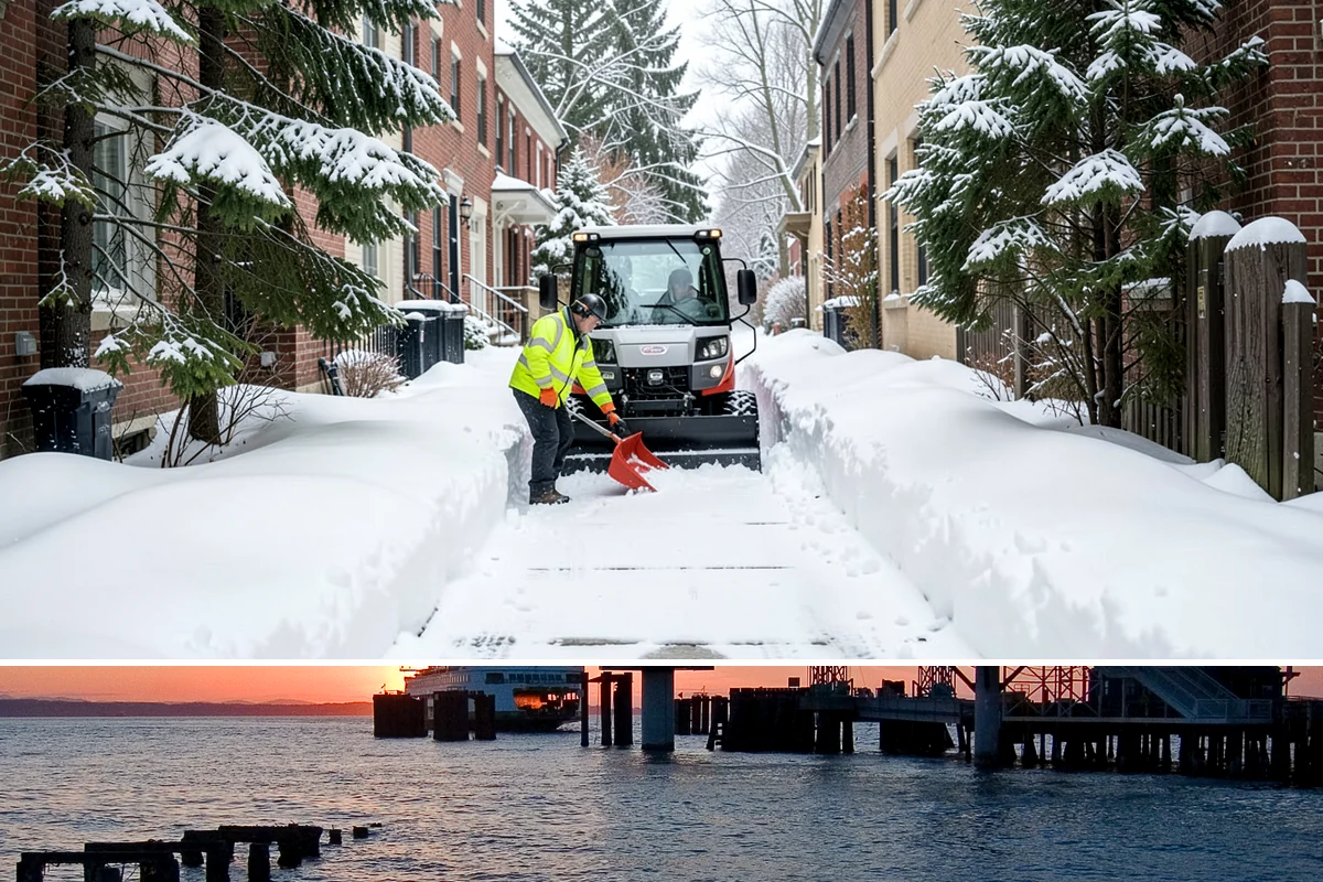 Property Management Sidewalk Clearing in Edmonds, Snohomish County, WA - Property management demand spans late November through February, when portfolio-wide freeze-thaw keeps every managed walk in play.
