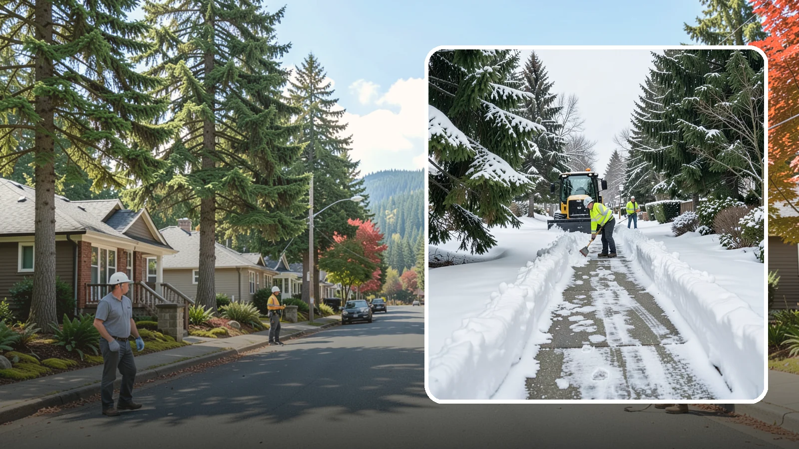 Property Management Sidewalk Clearing in Hunts Point, King County, WA - Portfolio-wide sidewalk clearing for Western Washington property managers, delivering consistent walk service and documentation...