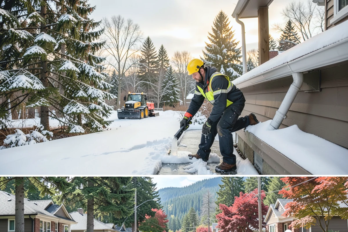 Property Management Sidewalk Clearing in Hunts Point, King County, WA - Property management demand spans late November through February, when portfolio-wide freeze-thaw keeps every managed walk in play.