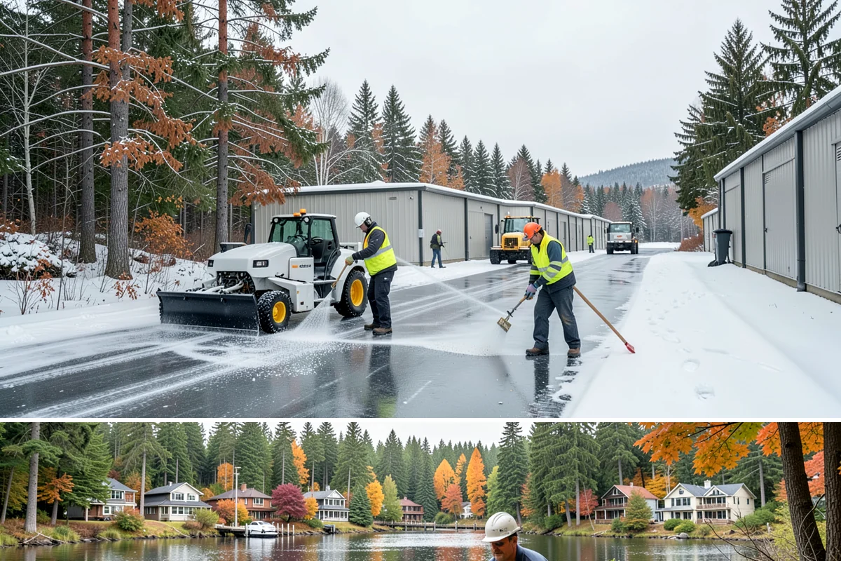 Property Management Sidewalk Clearing in La Conner, Skagit County, WA - Property management demand spans late November through February, when portfolio-wide freeze-thaw keeps every managed walk in play.